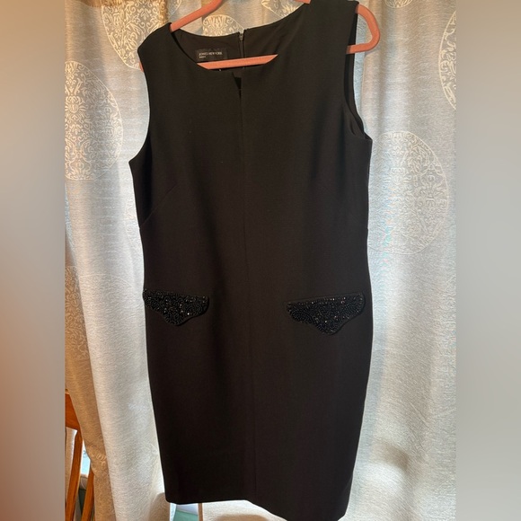 NWOT Jones New York Collection Stretch Black Dress Size 14 - Picture 1 of 11